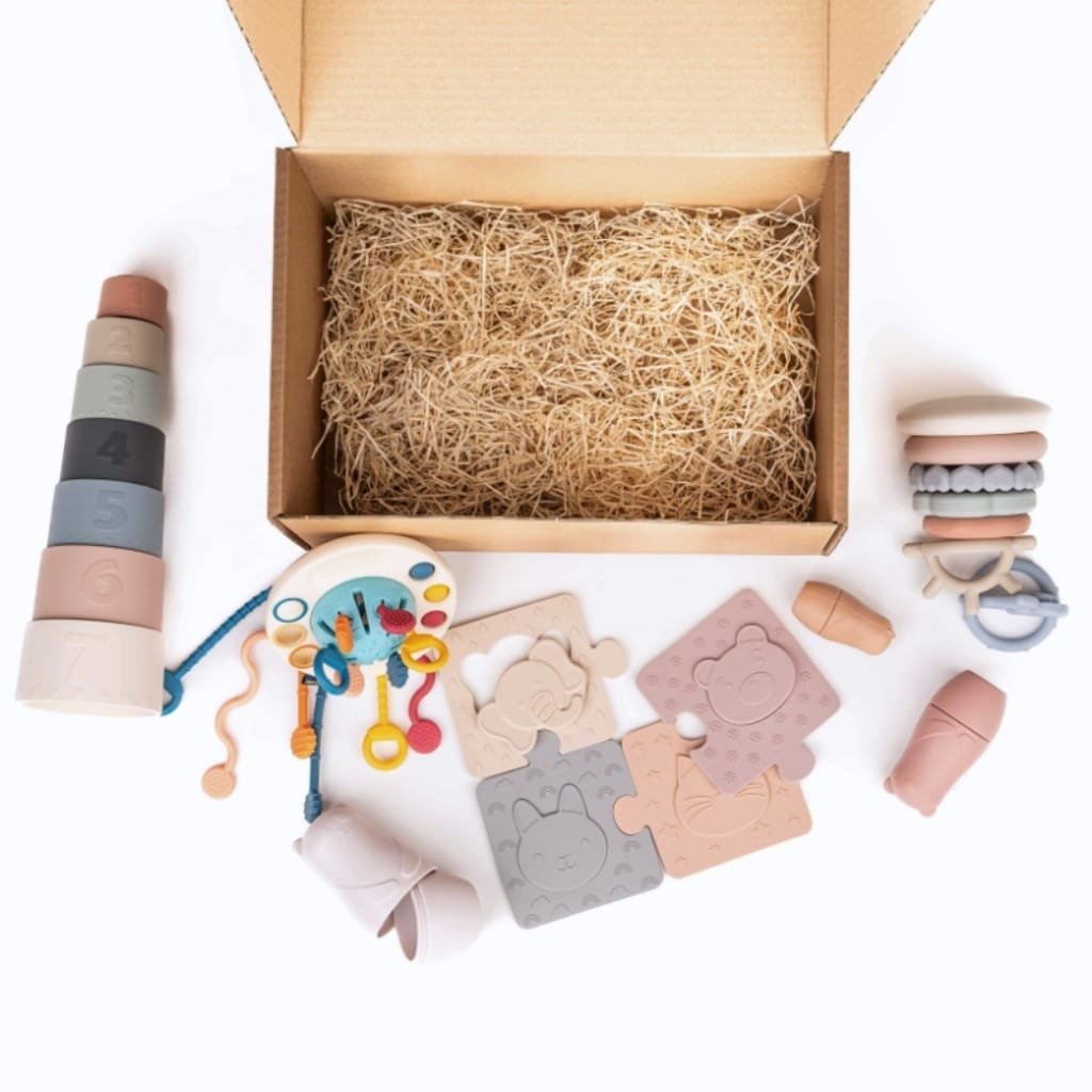 playset giftbox with educational toys for small children or babies